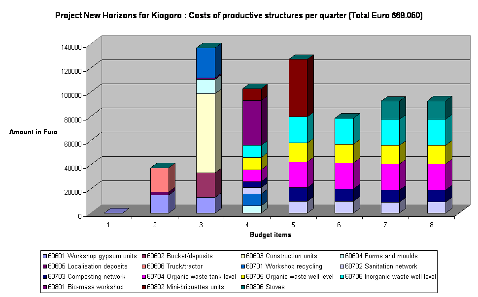 Project New Horizons for Kiogoro : Costs of productive structures per quarter (Total Euro 668.050)